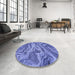 Round Patterned Sky Blue Rug in a Office, pat3631blu