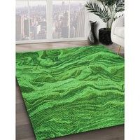 Patterned Green Rug, pat3631grn