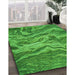 Machine Washable Transitional Green Rug in a Family Room, wshpat3631grn