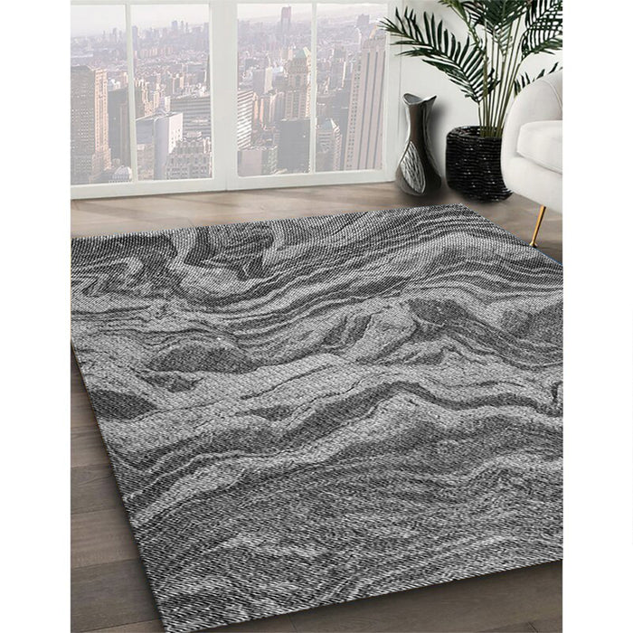 Machine Washable Transitional Dark Gray Rug in a Family Room, wshpat3631gry