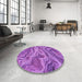 Round Patterned Purple Rug in a Office, pat3631pur