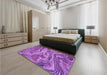 Patterned Purple Rug in a Bedroom, pat3631pur