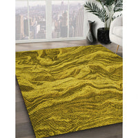 Patterned Dark Bronze Brown Rug, pat3631yw