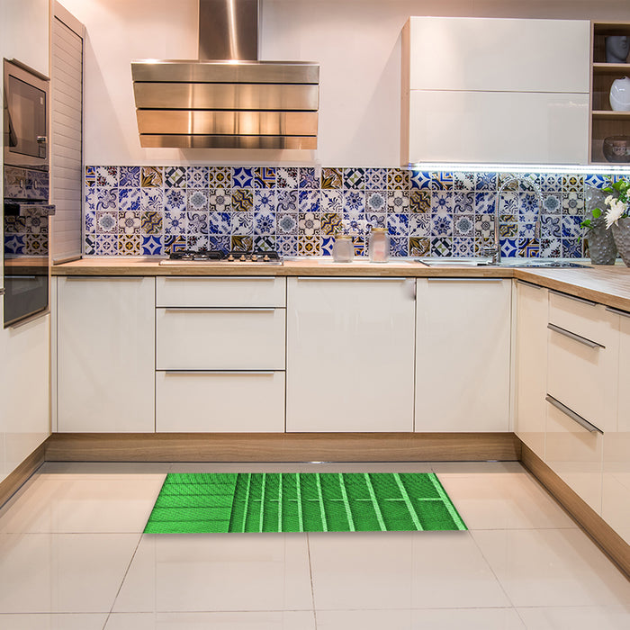 Patterned Green Rug in a Kitchen, pat3632grn