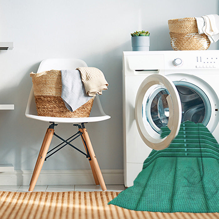 Machine Washable Transitional Dark Turquoise Green Rug in a Washing Machine, wshpat3632lblu
