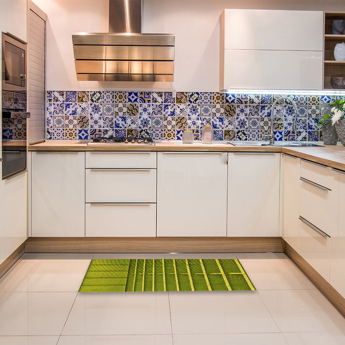 Patterned Green Rug in a Kitchen, pat3632yw