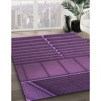 Patterned Plum Purple Rug, pat3633pur