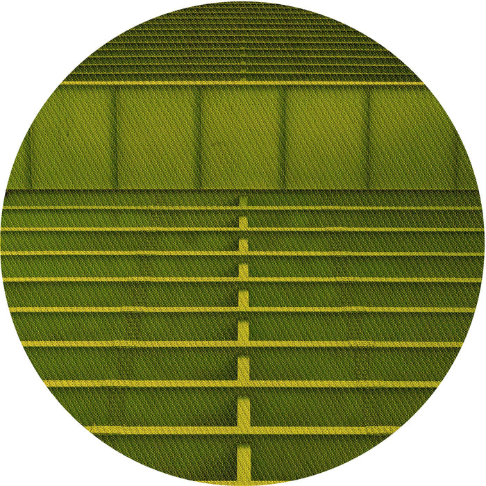 Square Patterned Dark Yellow Green Rug, pat3633yw