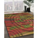 Machine Washable Transitional Tomato Red Rug in a Family Room, wshpat3634brn