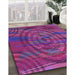 Machine Washable Transitional Medium Violet Red Pink Rug in a Family Room, wshpat3634pur