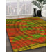 Machine Washable Transitional Dark Yellow Green Rug in a Family Room, wshpat3634yw
