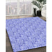 Machine Washable Transitional Light Slate Blue Rug in a Family Room, wshpat3635blu