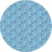 Square Patterned Blue Rug, pat3635lblu