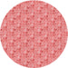 Square Patterned Light Coral Pink Rug, pat3635rd