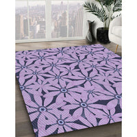 Patterned Bright Lilac Purple Rug, pat3636blu