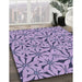 Patterned Bright Lilac Purple Rug in Family Room, pat3636blu
