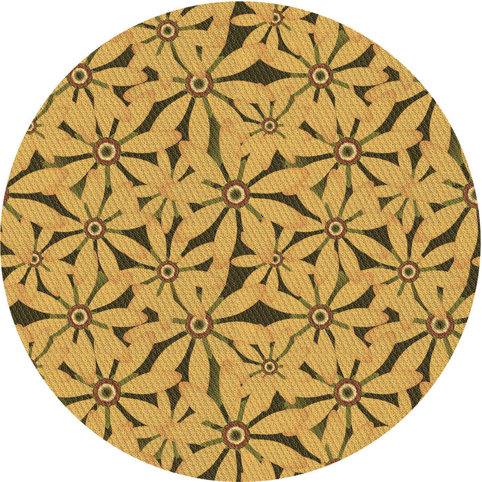 Square Machine Washable Transitional Dark Bisque Brown Rug in a Living Room, wshpat3636brn