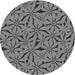 Square Patterned Gunmetal Gray Rug, pat3636gry