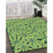 Patterned Seaweed Green Rug in Family Room, pat3636lblu