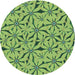 Square Patterned Seaweed Green Rug, pat3636lblu