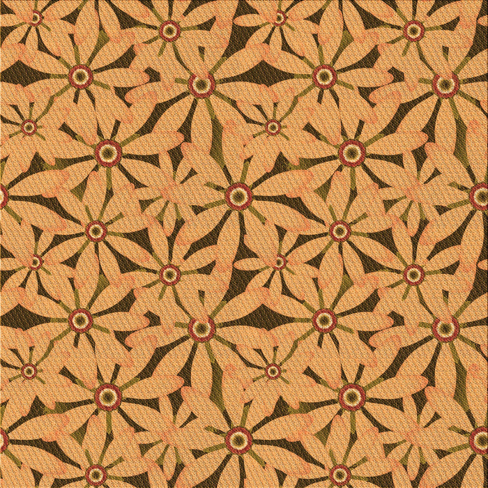 Round Patterned Mahogany Brown Rug, pat3636org