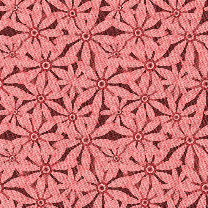 Round Patterned Red Rug, pat3636rd