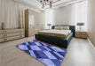 Patterned Sky Blue Rug in a Bedroom, pat3637blu