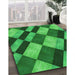 Machine Washable Transitional Green Rug in a Family Room, wshpat3637grn