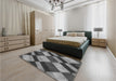 Patterned Black Rug in a Bedroom, pat3637gry