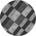 Square Patterned Black Rug, pat3637gry