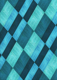 Machine Washable Transitional Teal Green Rug, wshpat3637lblu