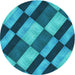 Square Machine Washable Transitional Teal Green Rug in a Living Room, wshpat3637lblu