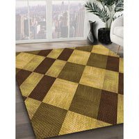 Patterned Dark Bronze Brown Rug, pat3637org