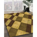 Patterned Dark Bronze Brown Rug in Family Room, pat3637org