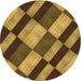 Square Patterned Dark Bronze Brown Rug, pat3637org