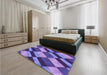 Patterned Amethyst Purple Rug in a Bedroom, pat3637pur