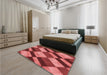 Patterned Red Rug in a Bedroom, pat3637rd