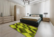 Patterned Green Rug in a Bedroom, pat3637yw