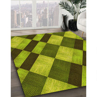 Patterned Green Rug, pat3637yw