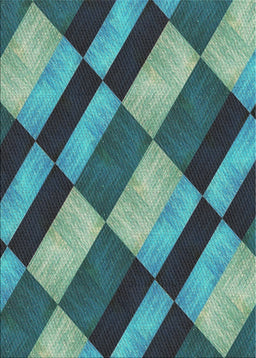 Patterned Dark Blue Grey Blue Novelty Rug, pat3637