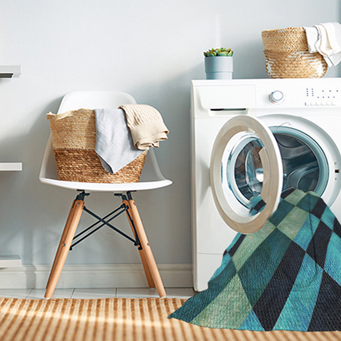 Machine Washable Transitional Dark Blue Grey Blue Rug in a Washing Machine, wshpat3637