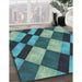 Machine Washable Transitional Dark Blue Grey Blue Rug in a Family Room, wshpat3637