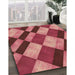 Machine Washable Transitional Red Rug in a Family Room, wshpat3638brn