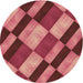 Square Patterned Red Rug, pat3638brn