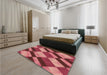 Patterned Red Rug in a Bedroom, pat3638brn