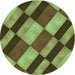 Square Patterned Green Rug, pat3638grn