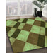 Patterned Green Rug in Family Room, pat3638grn