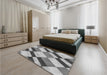 Patterned Carbon Gray Rug in a Bedroom, pat3638gry