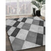 Patterned Carbon Gray Rug in Family Room, pat3638gry