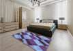 Patterned Sky Blue Rug in a Bedroom, pat3638lblu